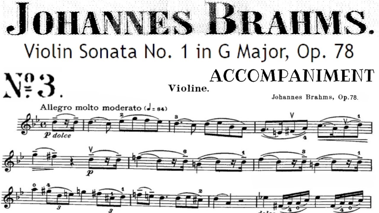 Brahms, Violín Sonata no.  1, 3rd movement | Piano Accompaniment