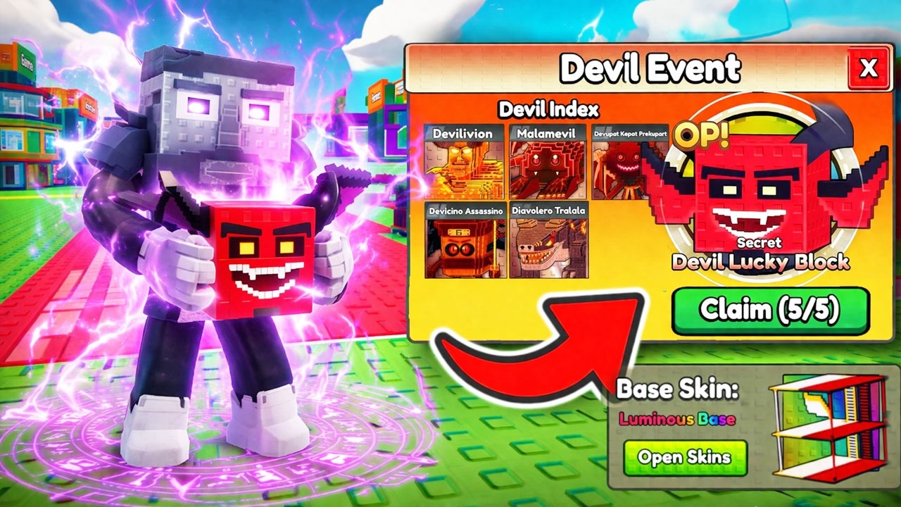 ПОЛУЧИЛ МАКСИМАЛЬНЫЙ ЛАКИ БЛОК и СКИН ДЬЯВОЛЬСКОЙ И РАЙСКОЙ БАЗЫ в ROBLOX Be a Lucky Block