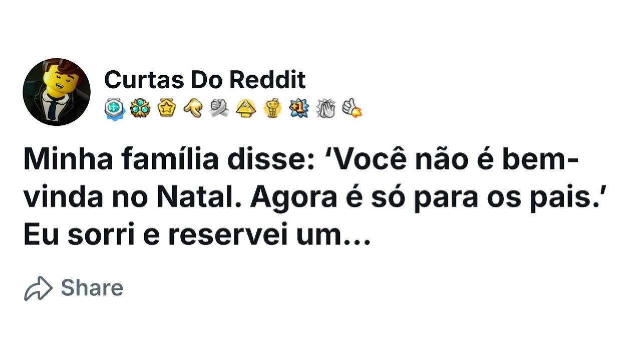 Minha família disse: 'Você não é bem-vinda no Natal. Agora é só para os pais.'Eu sorri e reservei um