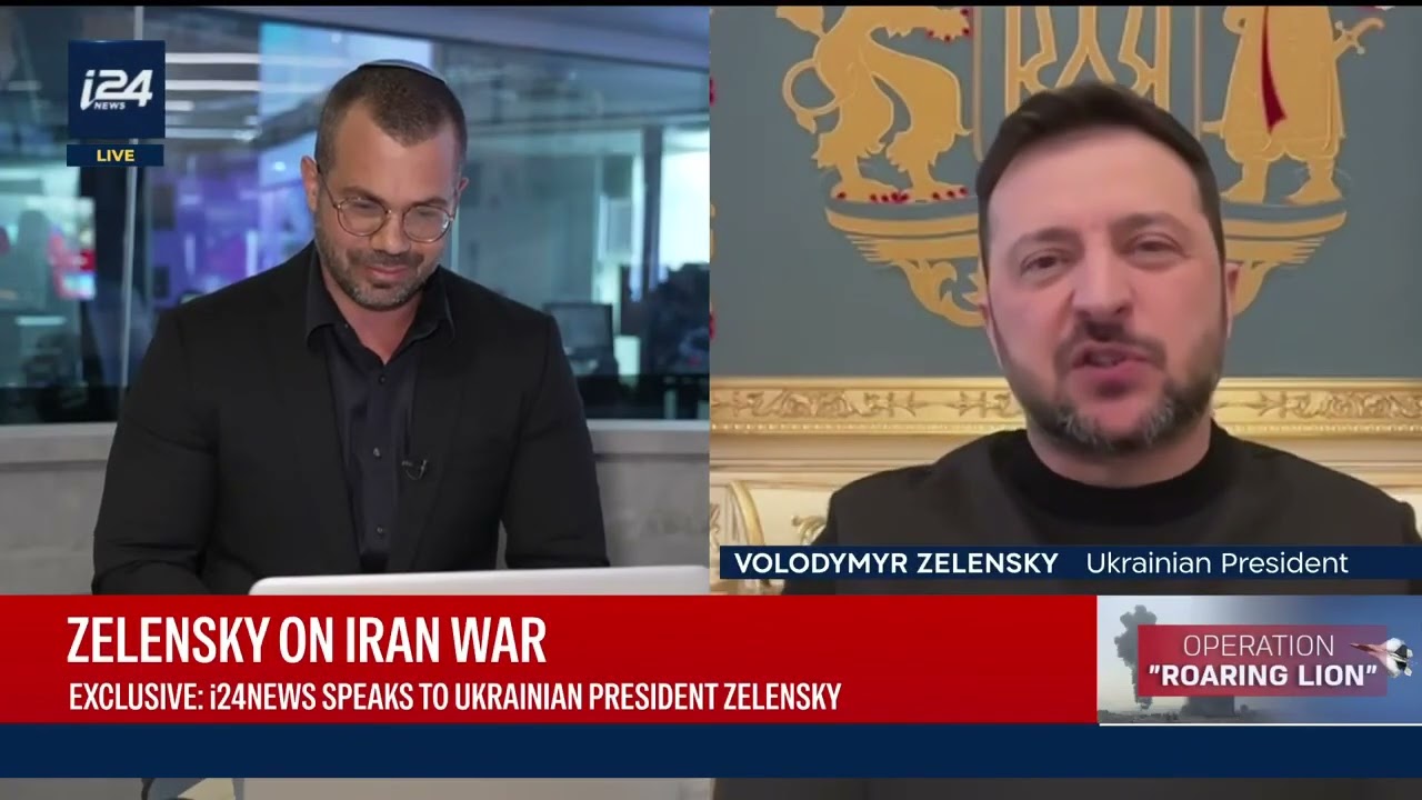 i24NEWS entrevista o presidente ucraniano Volodymyr Zelensky sobre o Irã