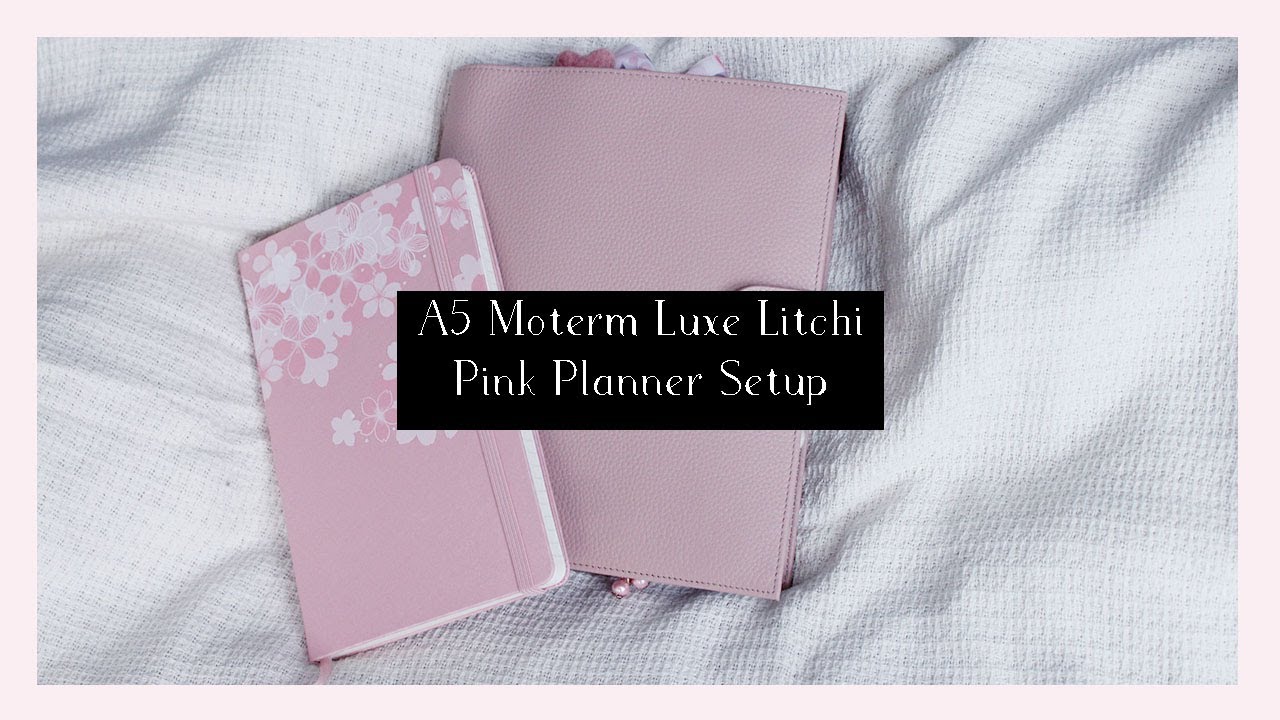 A5 Moterm Luxe Litchi Pink  Planner Setup and Flipthrough | Ana Jolene Printables
