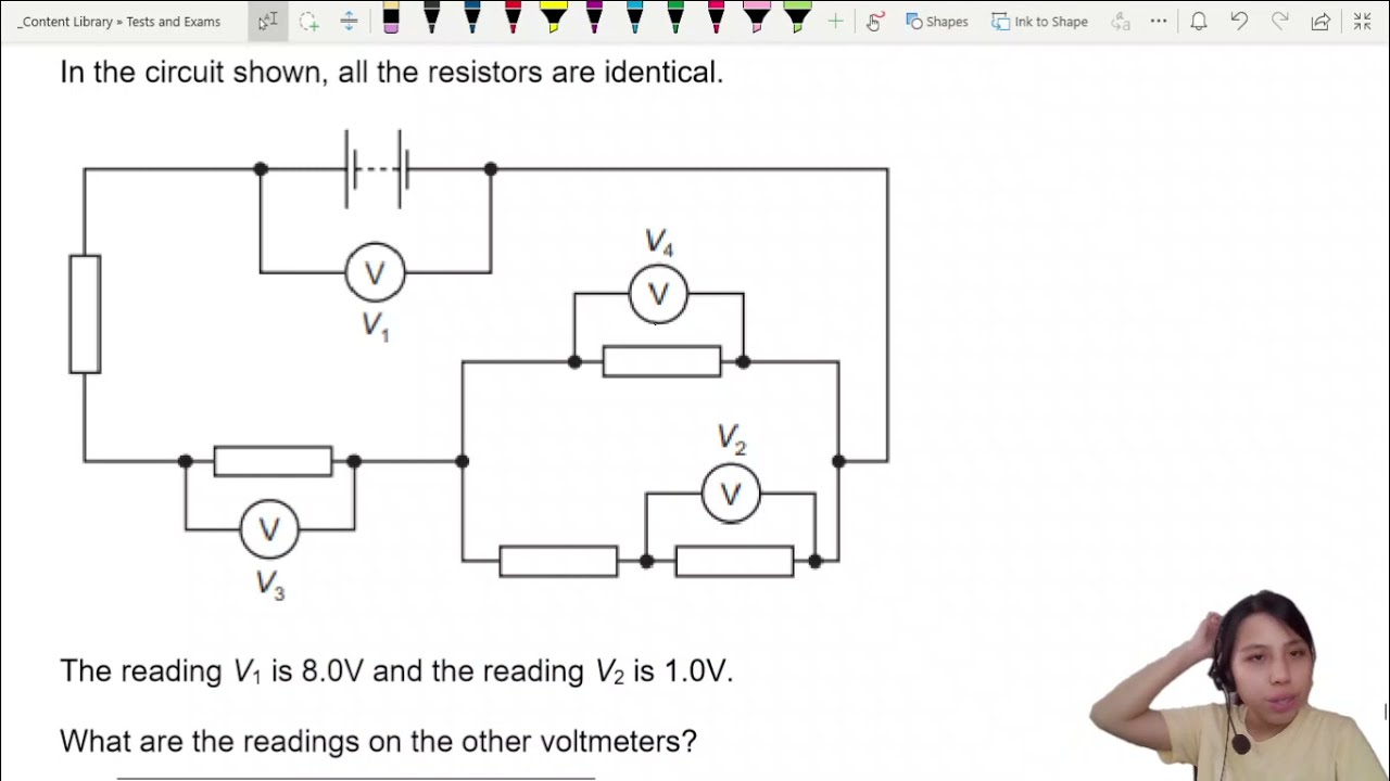 10.2b Ex2 ON19 P13 Q38 Four Voltmeter Readings | AS DC Circuits | Cambridge A Level 9702 Physics
