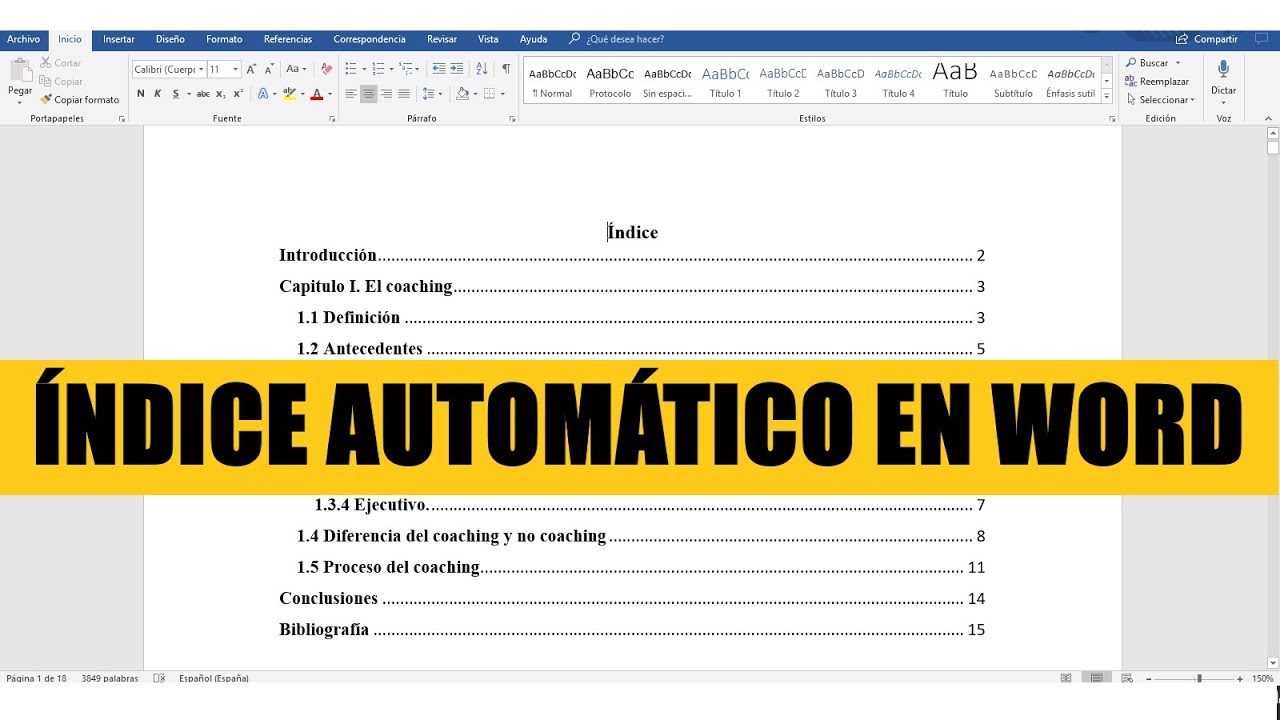 CÓMO HACER EL ÍNDICE AUTOMÁTICO EN WORD FÁCIL Y RÁPIDO