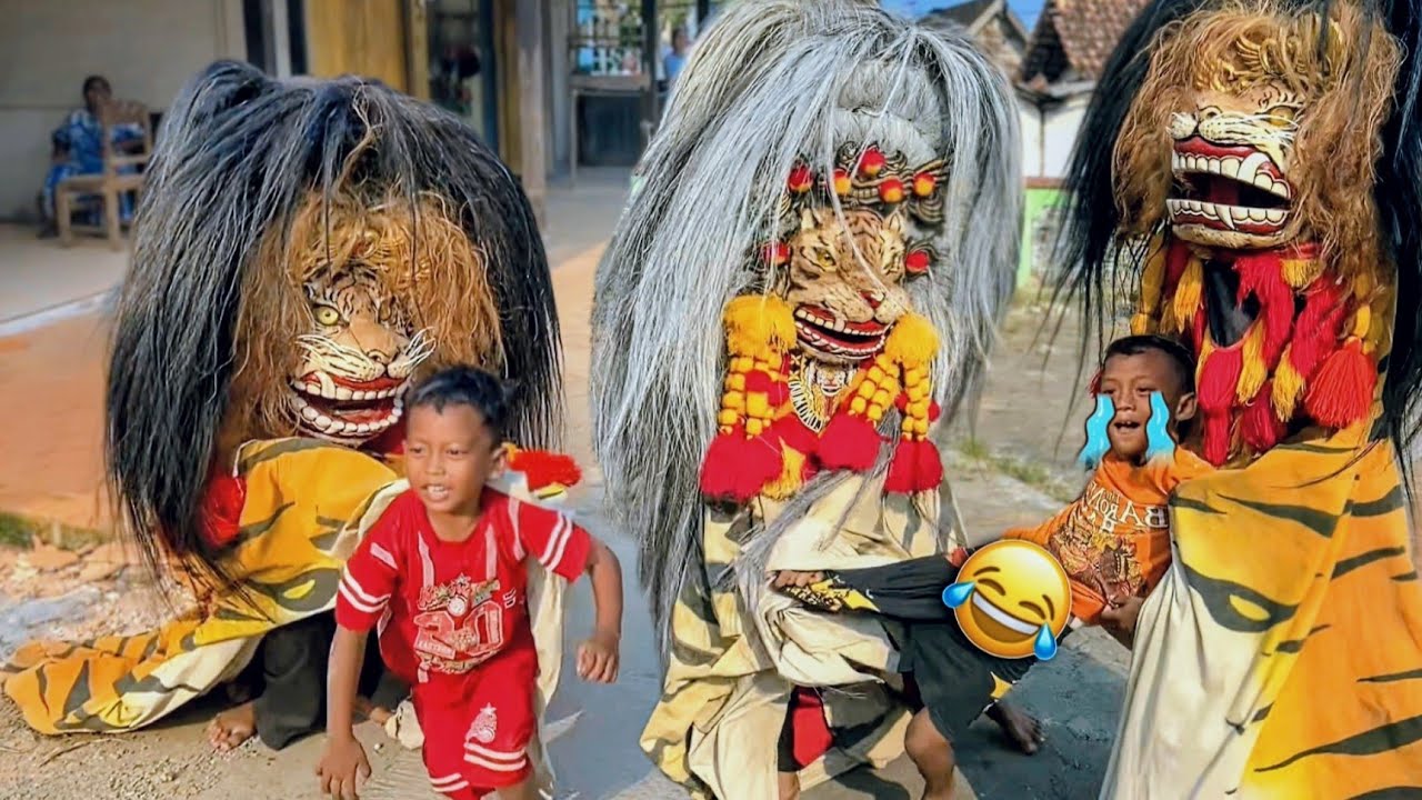 NGAKAK BANGET !! Momen momen Lucu dikejar  & Ketangkap Barongan Ngamuk