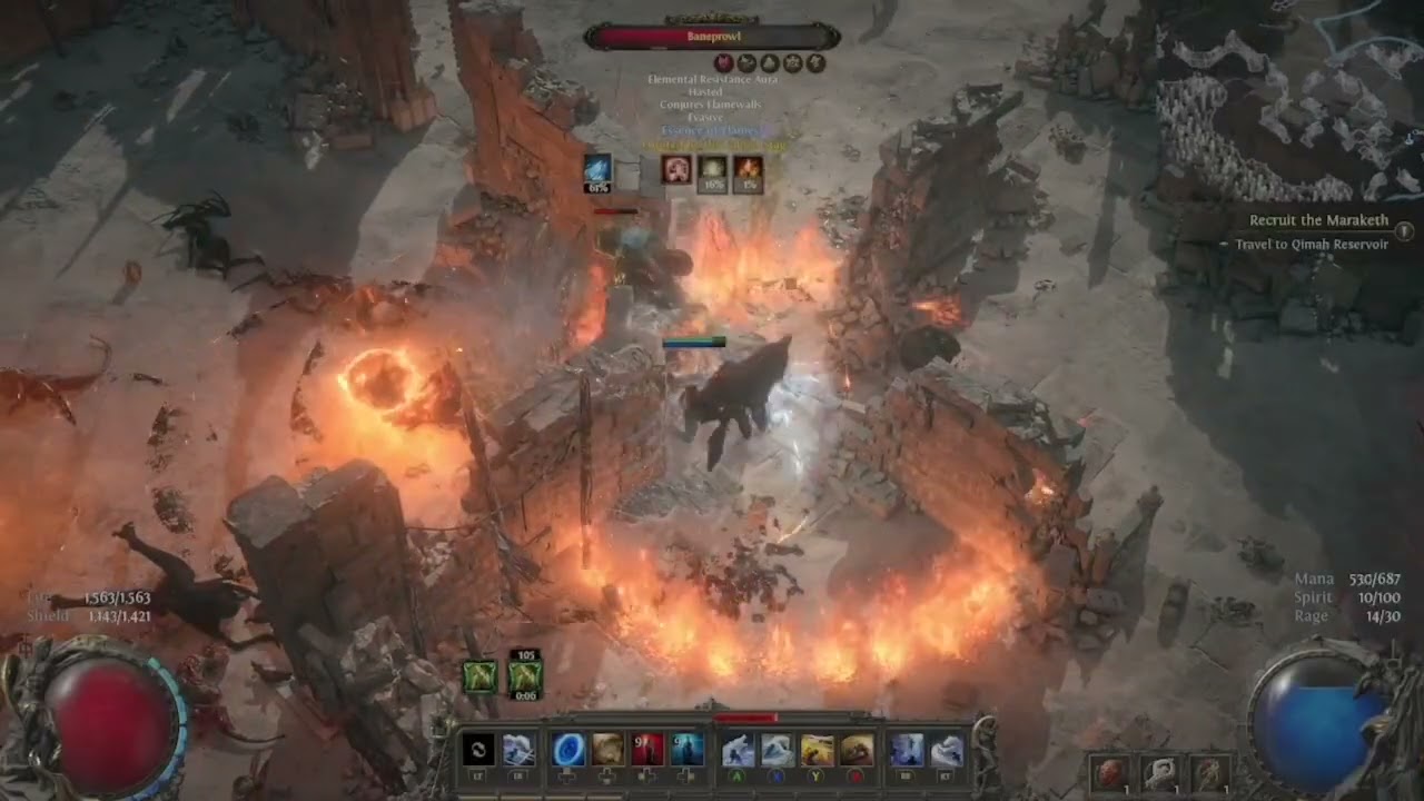 Path of Exile 2 - *RIP* Hardcore Ice Wolf Oracle vs. Rare Hunted Essence Mob Fire Explosion