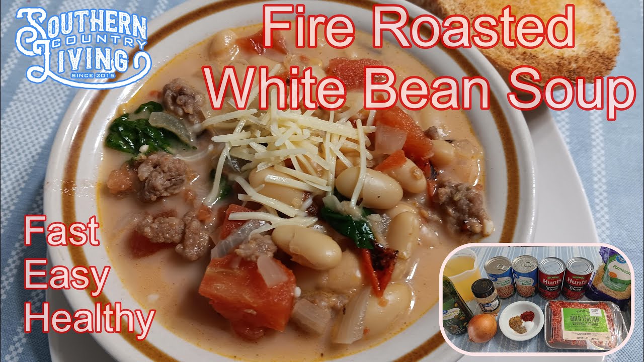 Fire Roasted White Bean Soup  --  Fast, Easy Healthy