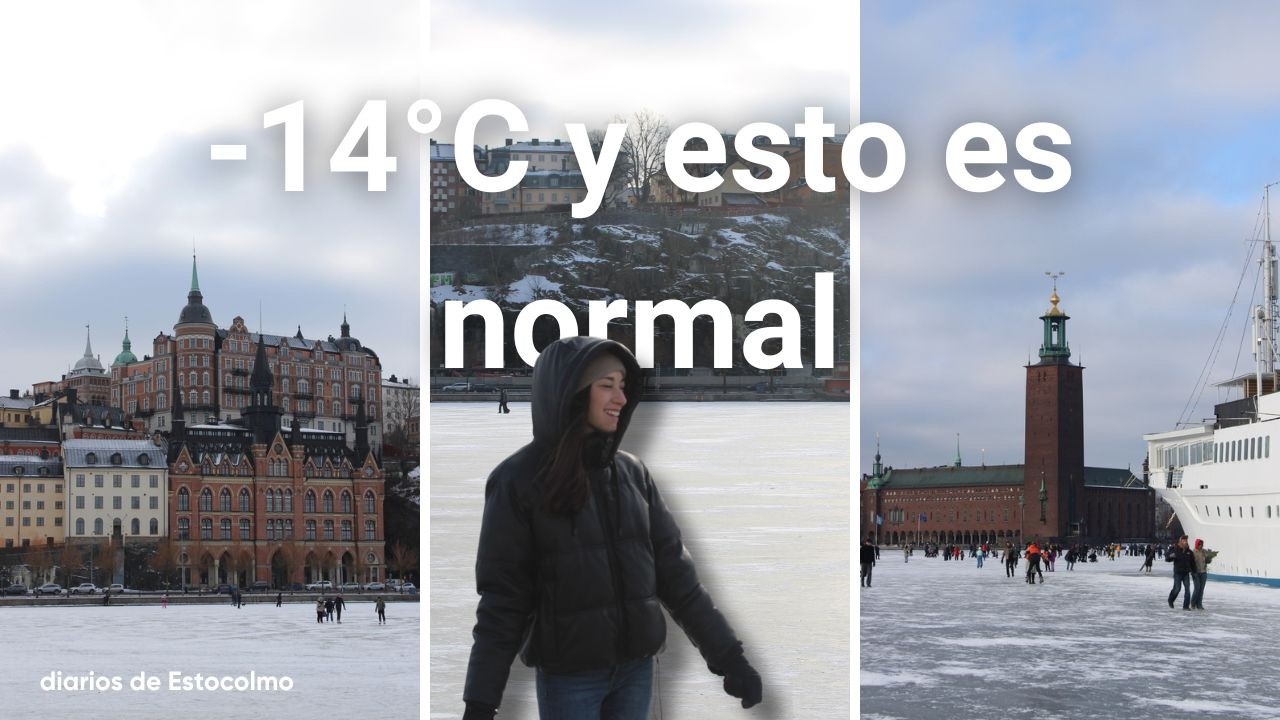 Cruzando el lago CONGELADO en el centro de Estocolmo con -14°C 🇸🇪