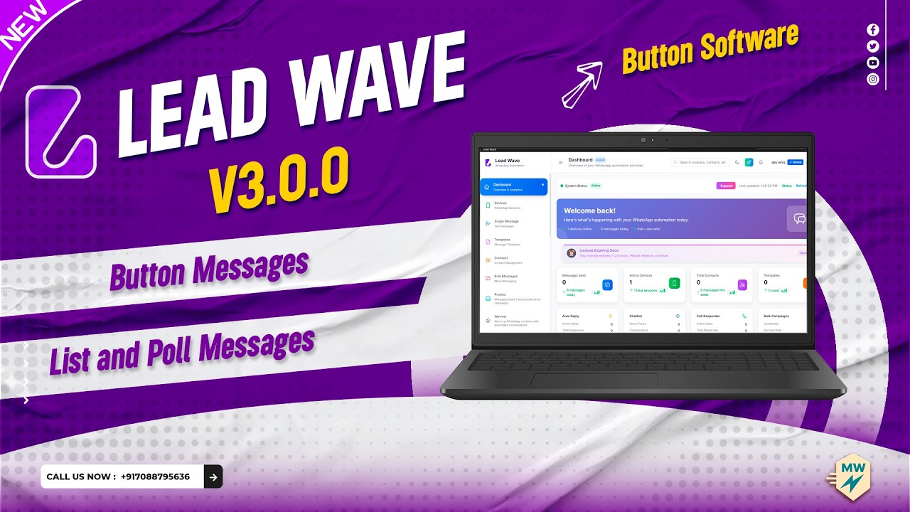 Leadwave v3.0.0: Send Unlimited Bulk WhatsApp Messages with Dynamic Buttons