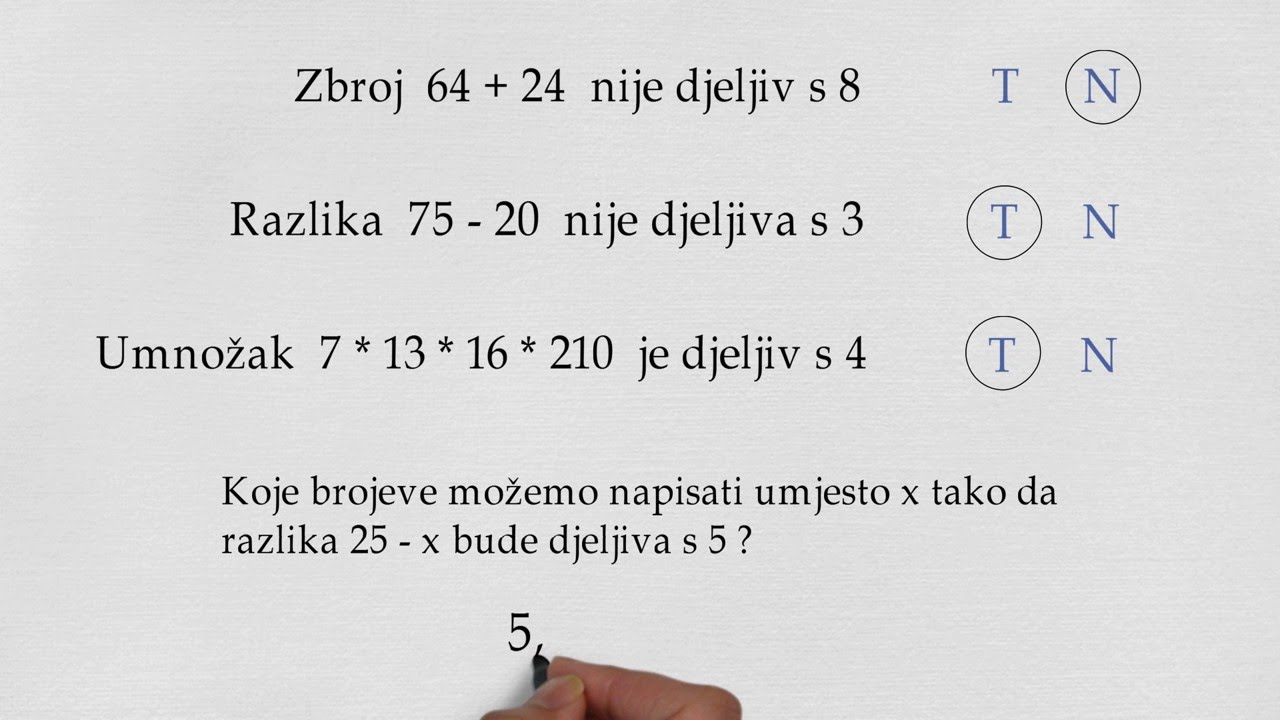 Svojstva djeljivosti prirodnih brojeva