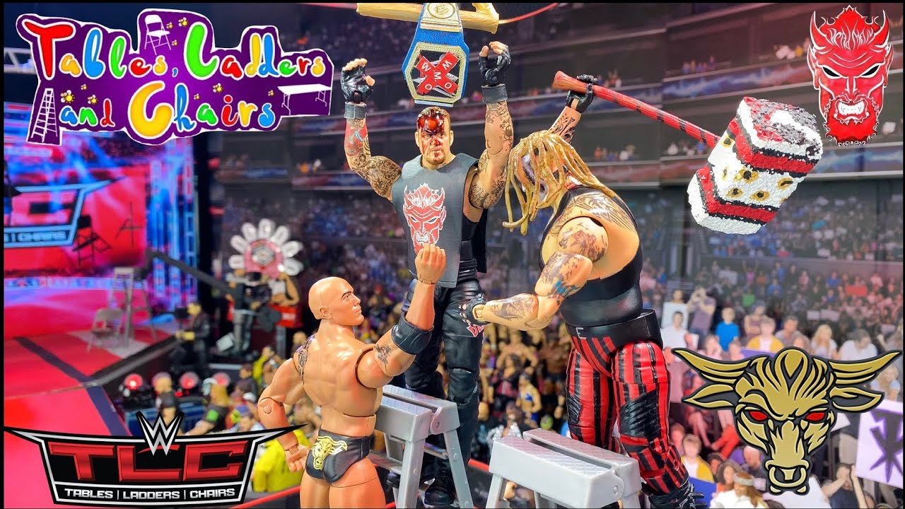 INSANE Triple Threat TLC Match  || ROCK vs UNDERTAKER vs FIEND || WWE action figure match || EP. 33