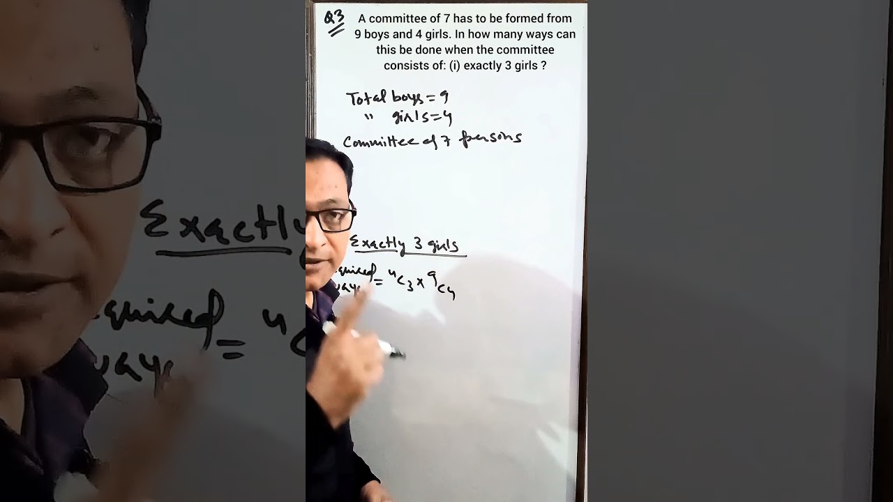 Misc. Ex Q3 (i) | Class 11 Math NCERT | PNC | Committee with Exactly 3 Girls | Fastest Method 