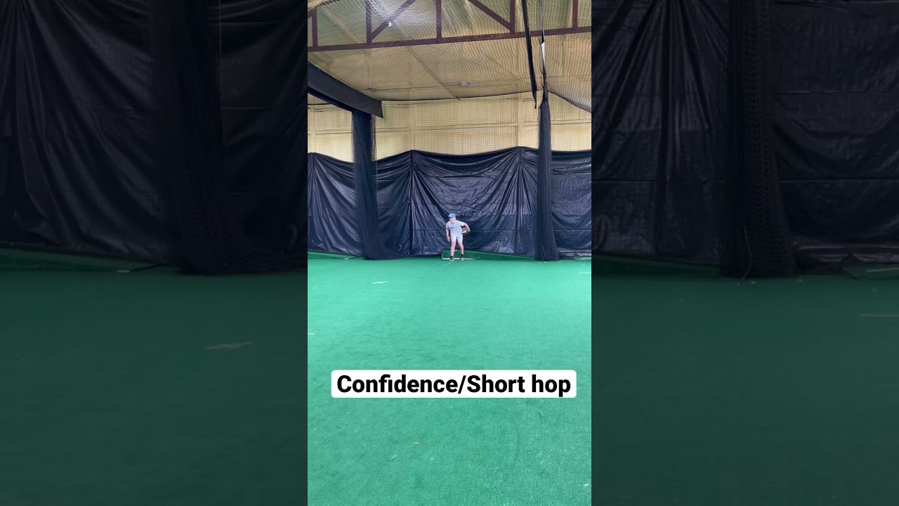 Fielding a short hop with confidence.