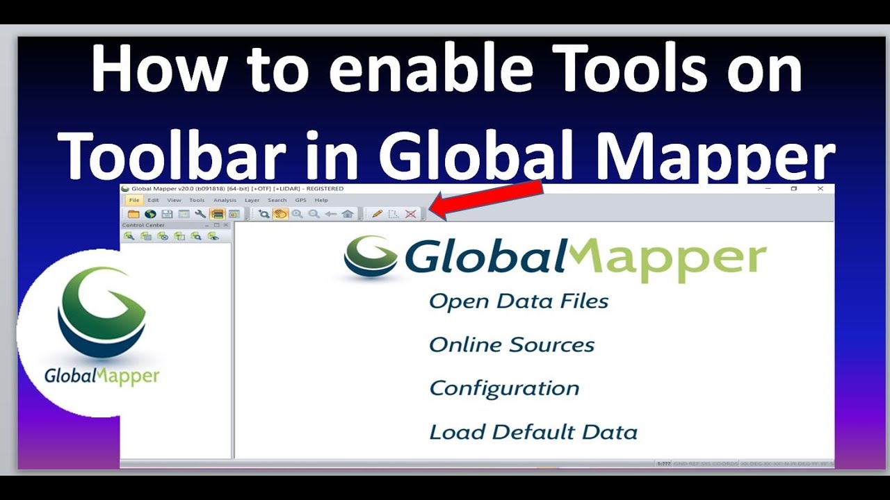 How to enable Tools on Toolbar in Global Mapper