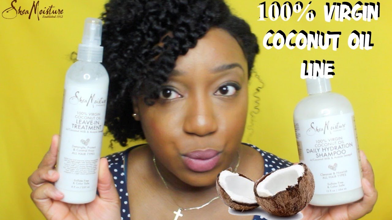 Shea Moisture 100% VIRGIN COCONUT OIL HAIR CARE LINE (REVIEW & DEMO) | RESILIENTCURLZ
