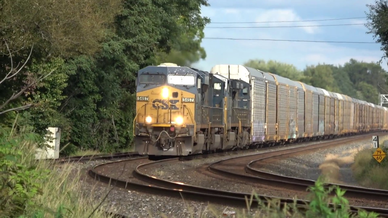 4 Engine CSX Autorack Train 4K UHD