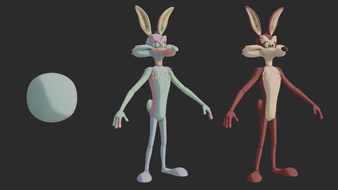 Wile E. Coyote Character Blockout