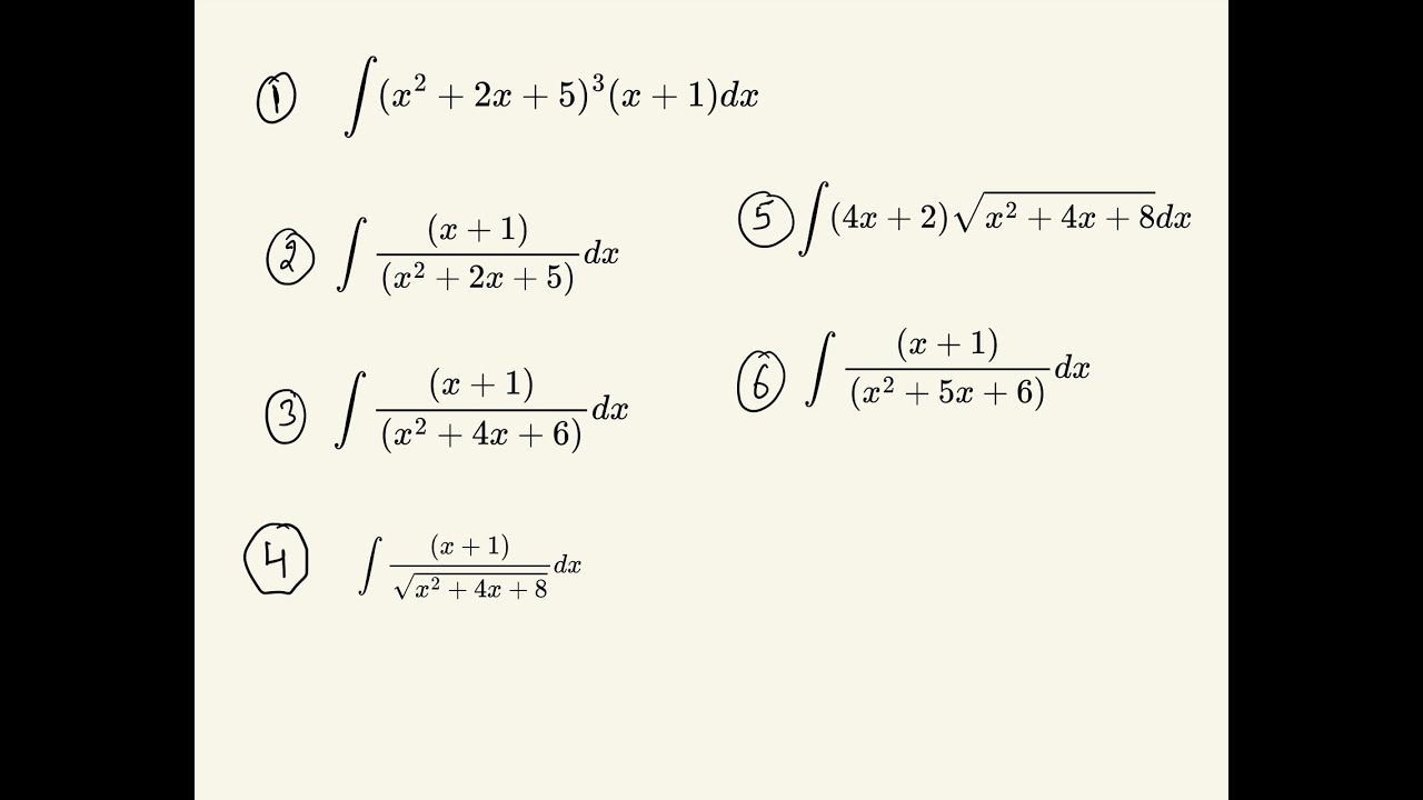 Integration Tips for product or division of quadratic and linear polynomials