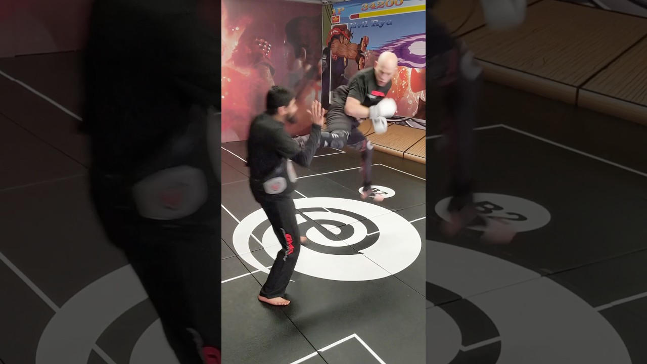 Jump Back Kick from the Clinch - Karate Training with Jamie Goulding