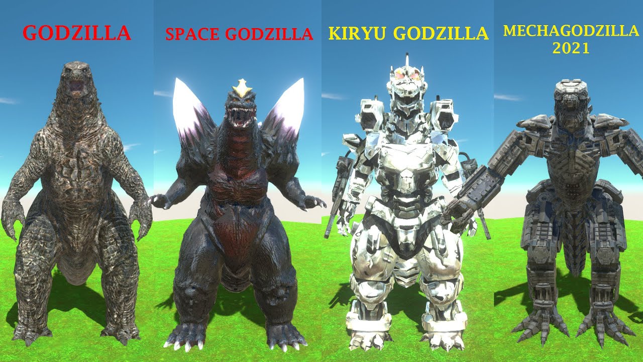 GODZILLA & SPACEGODZILLA vs KIRYU GODZILLA & MECHAGODZILLA 2021 - Animal Revolt Battle Simulator