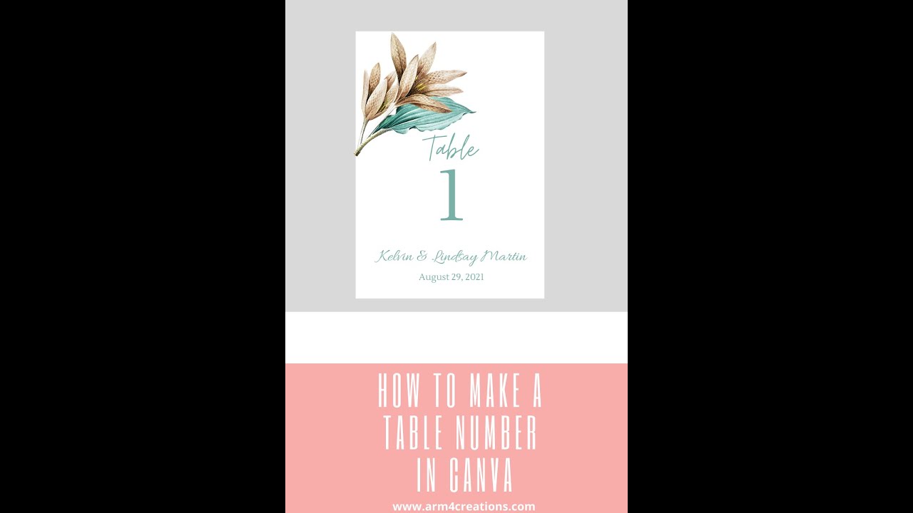 Wedding Table Numbers DIY | How To Make A Table Number in Canva| DIY Table Number