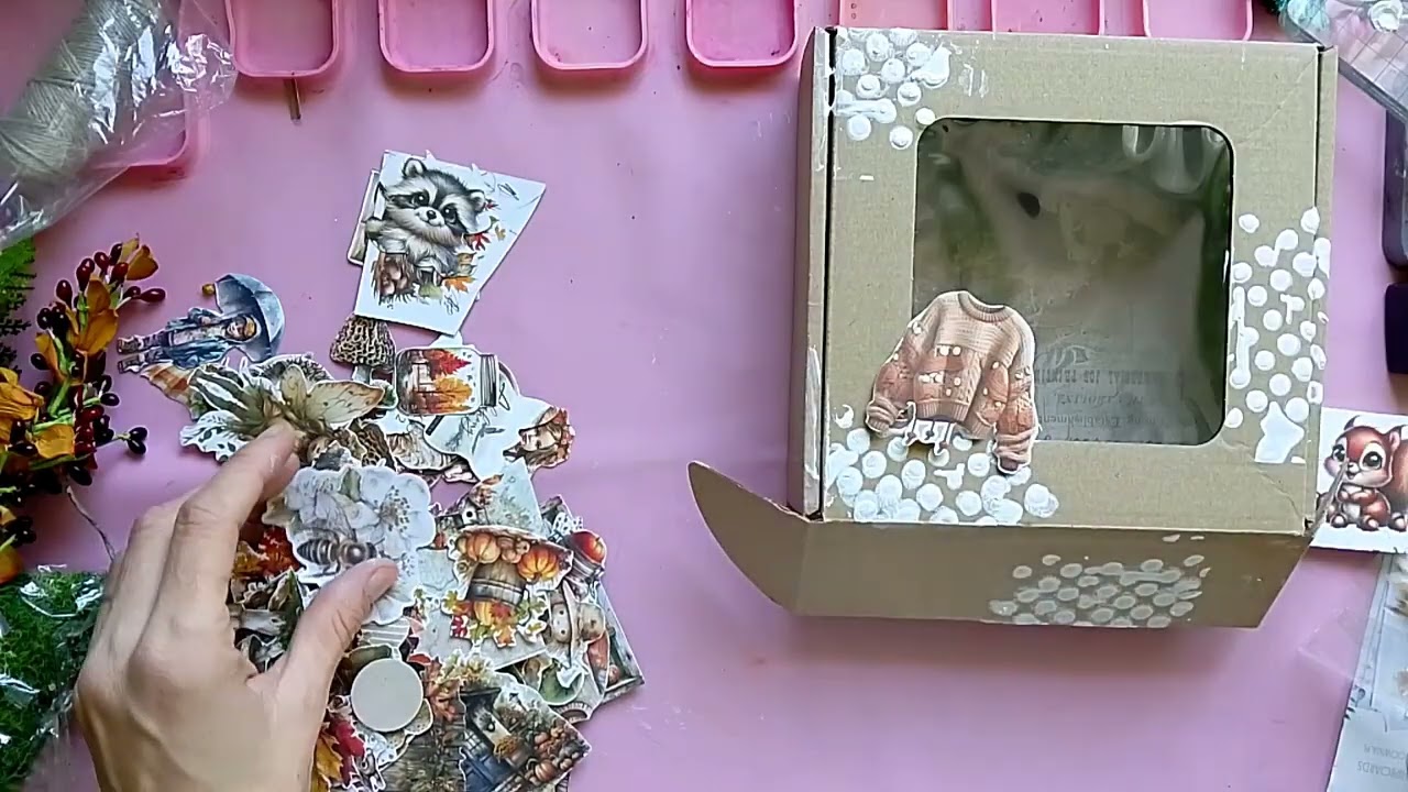 Jesienne pudełko na upominek. Recykling. Twórcza jesień.