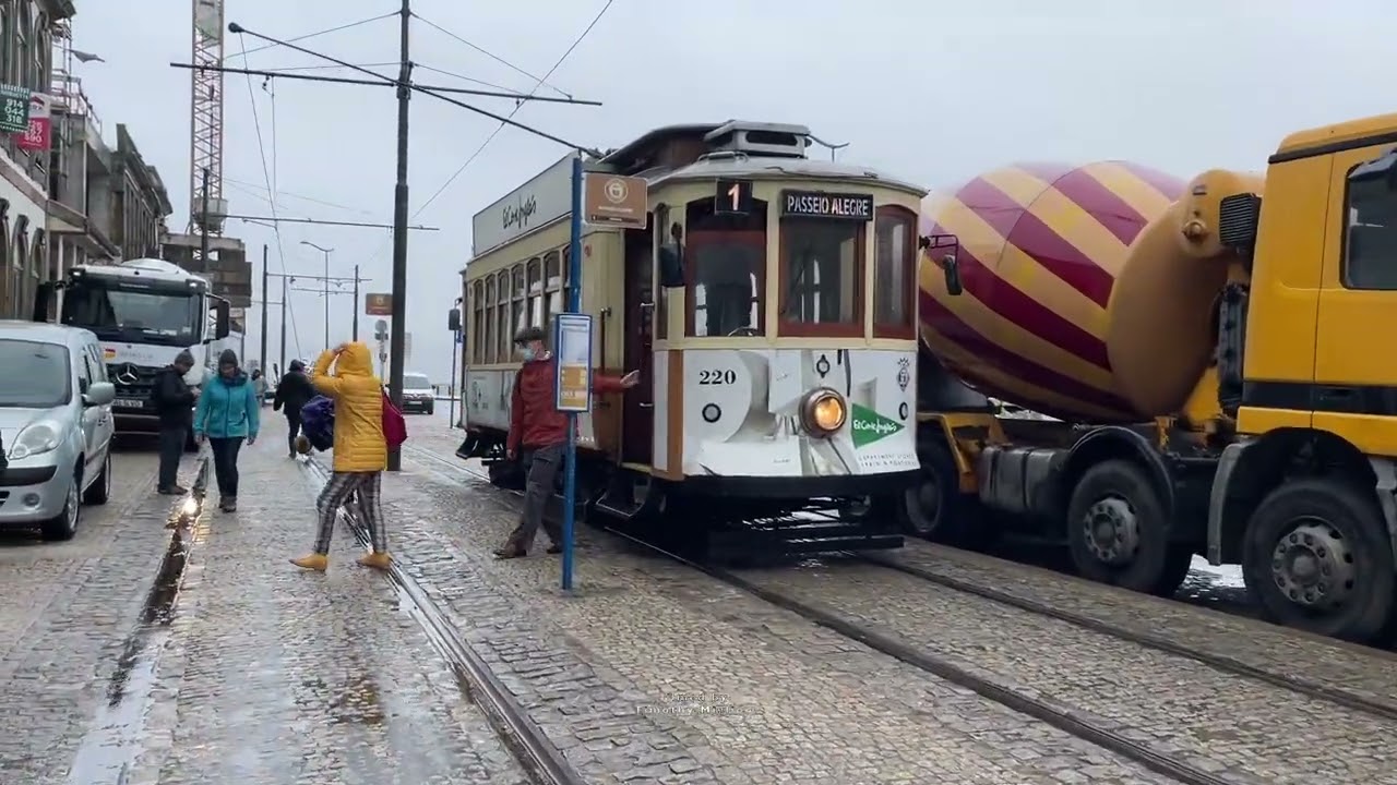 Vintage Trams in Porto, Portugal 2022