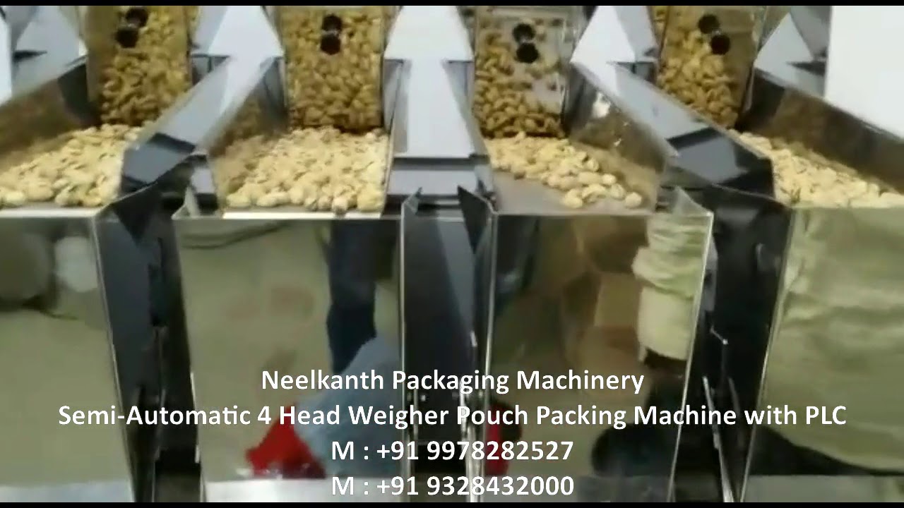 Neelkanth Packaging Machinery - Semi Automatic 4 Head Weigher Pouch Packing Machine with PLC, india
