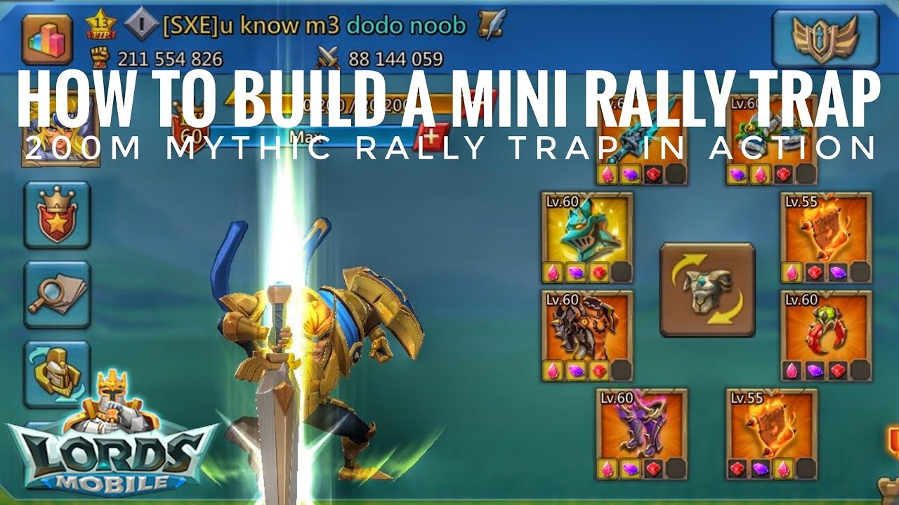 MINI MYTHIC RALLY TRAP OVERVIEW! - 200M MYTHIC RALLY TRAP IN ACTION! - Lords Mobile