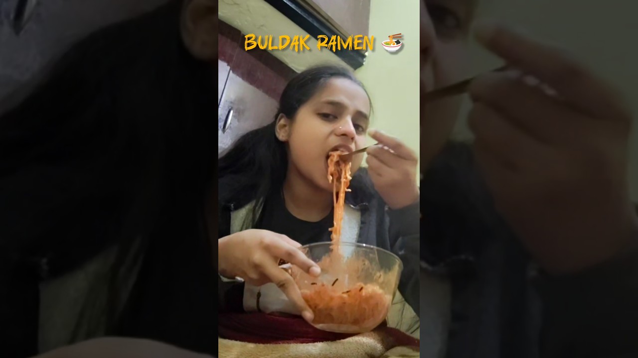 I tried buldak cheese chicken ramen 🍜#sandhya #chaudhary #shortvideo #ramen #noodles #shortvideo
