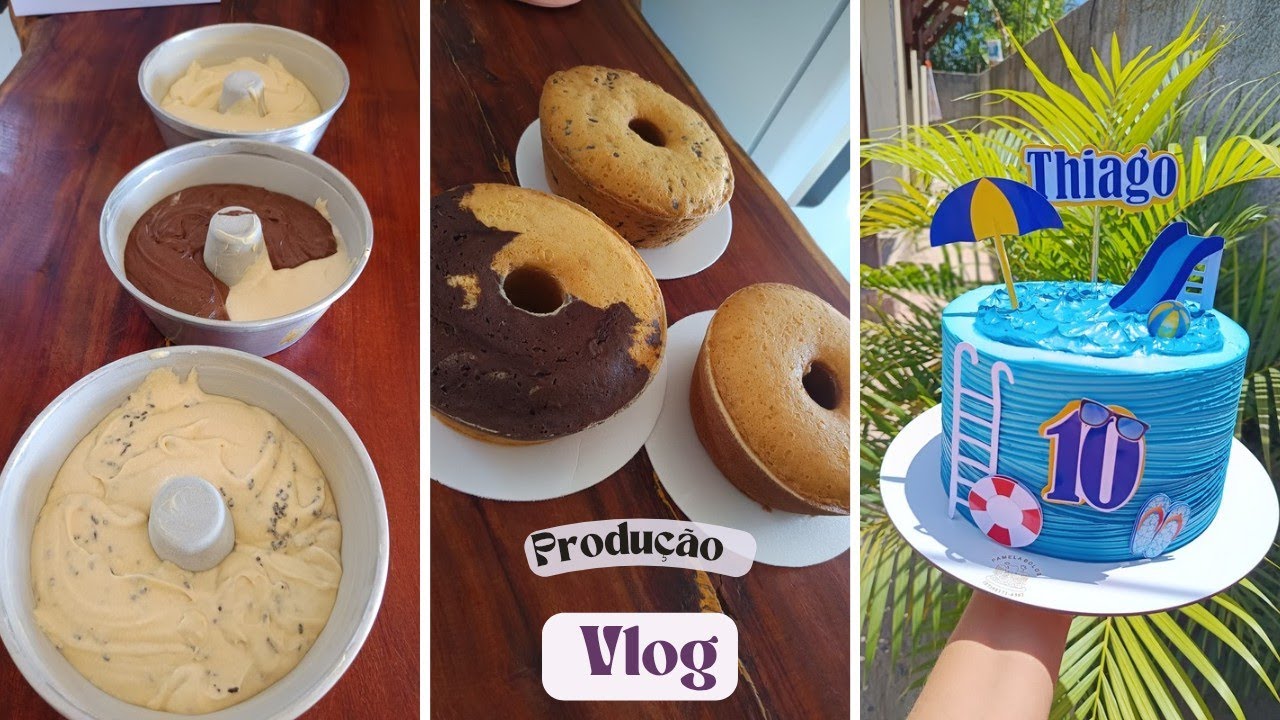 Vlog: Produção de bolos caseiros ,prensagem ,decoração de bolo de aniversário  , docinhos e mais...