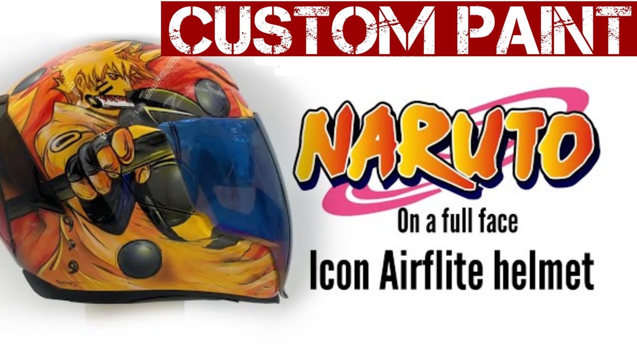 Custom painted Naruto on a Icon Airflite helmet