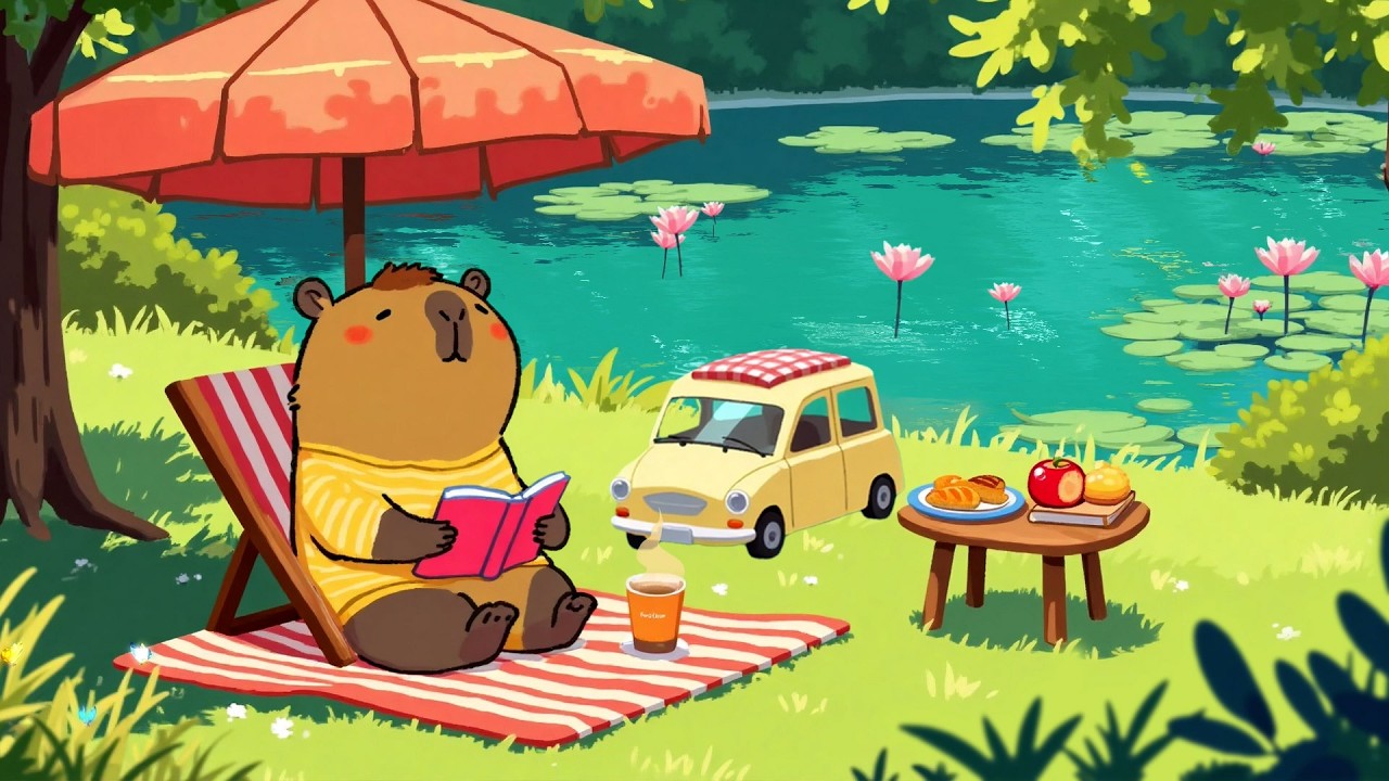 Soft Lofi Mix🏞️Beautiful Lakeside Ambience ~ Calm Lofi Music for Energy Day🌱