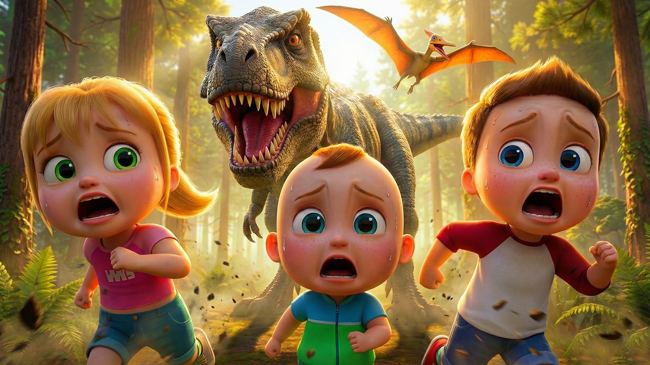 Aventura mágica en la jungla de dinosaurios 🦕🚁 | Family Escape Kids Story | 3D Cartoon for Toddlers