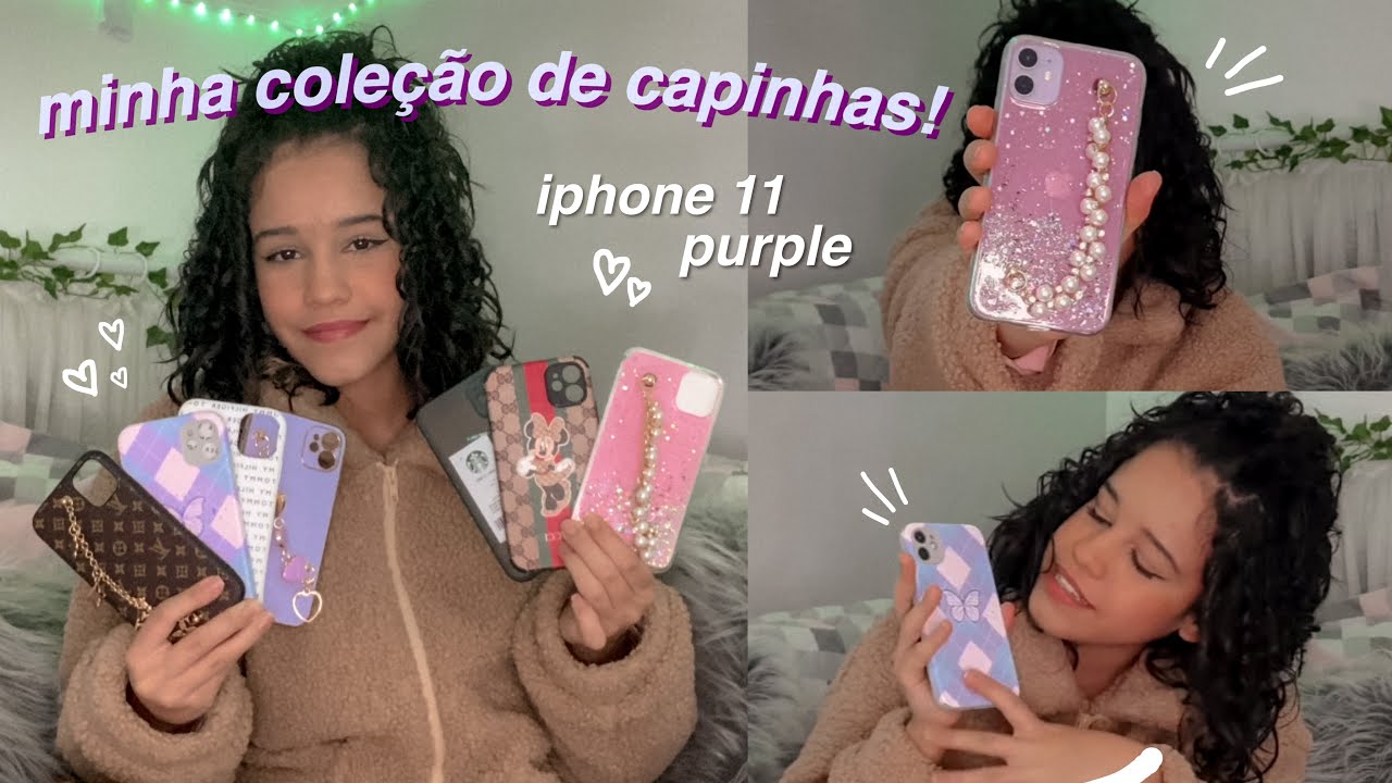 minha coleção de capinhas!! iphone 11 purple 💜