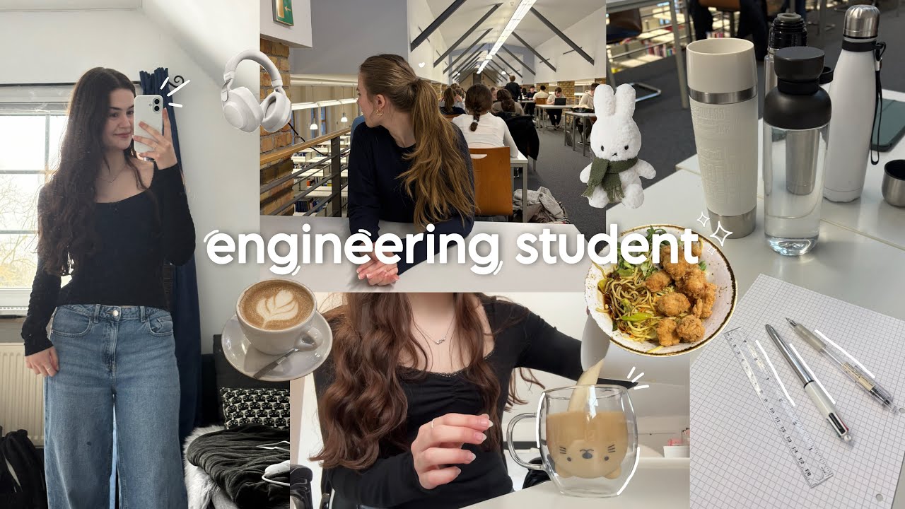engineering student vlog📑ᯓ★ productive studying at the library, exam prep,  romanticizing winter