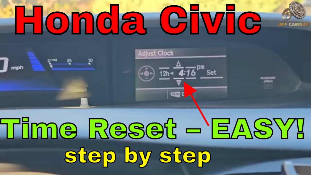 Как перевести часы на Honda Civic (2012–2015) после перехода на летнее время