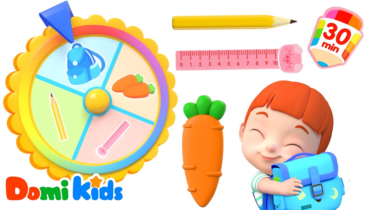【最熱門兒童啓蒙認知動畫合集】趣味文具轉盤 | 文具認知 | 動畫 | Kids Cartoon | 寶貝多米