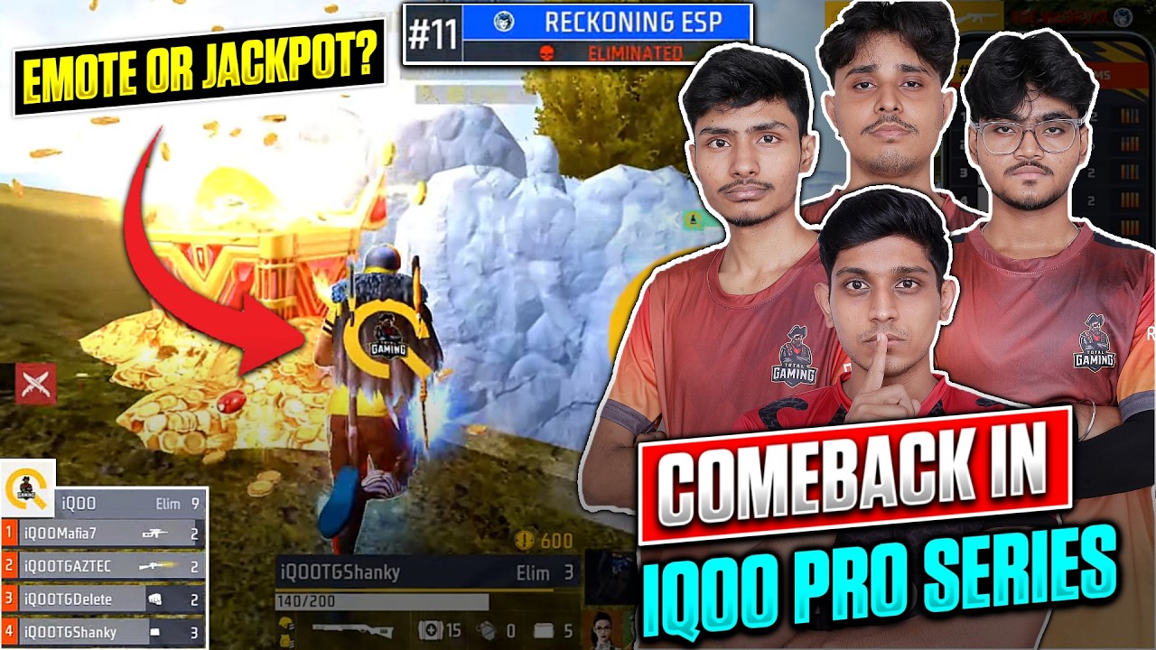 iQOO TOTAL GAMING ESPORTS COMEBACK IN IQOO PRO SERIES | EMOTE OR JACKPOT ? SHANKY DELETE AZTEC MAFIA