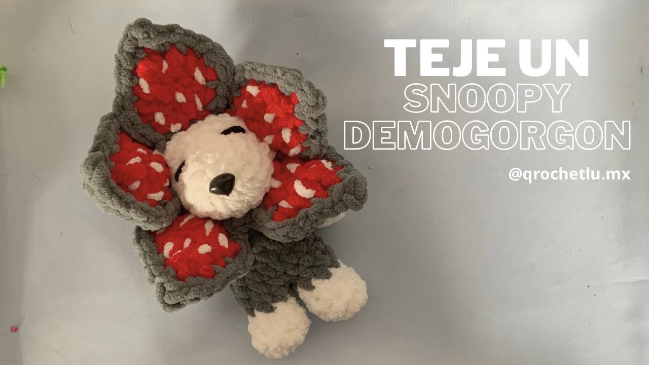 SNOOPY DEMOGORGON a crochet| Stranger things| Chenille| TUTORIAL COMPLETO| español-english