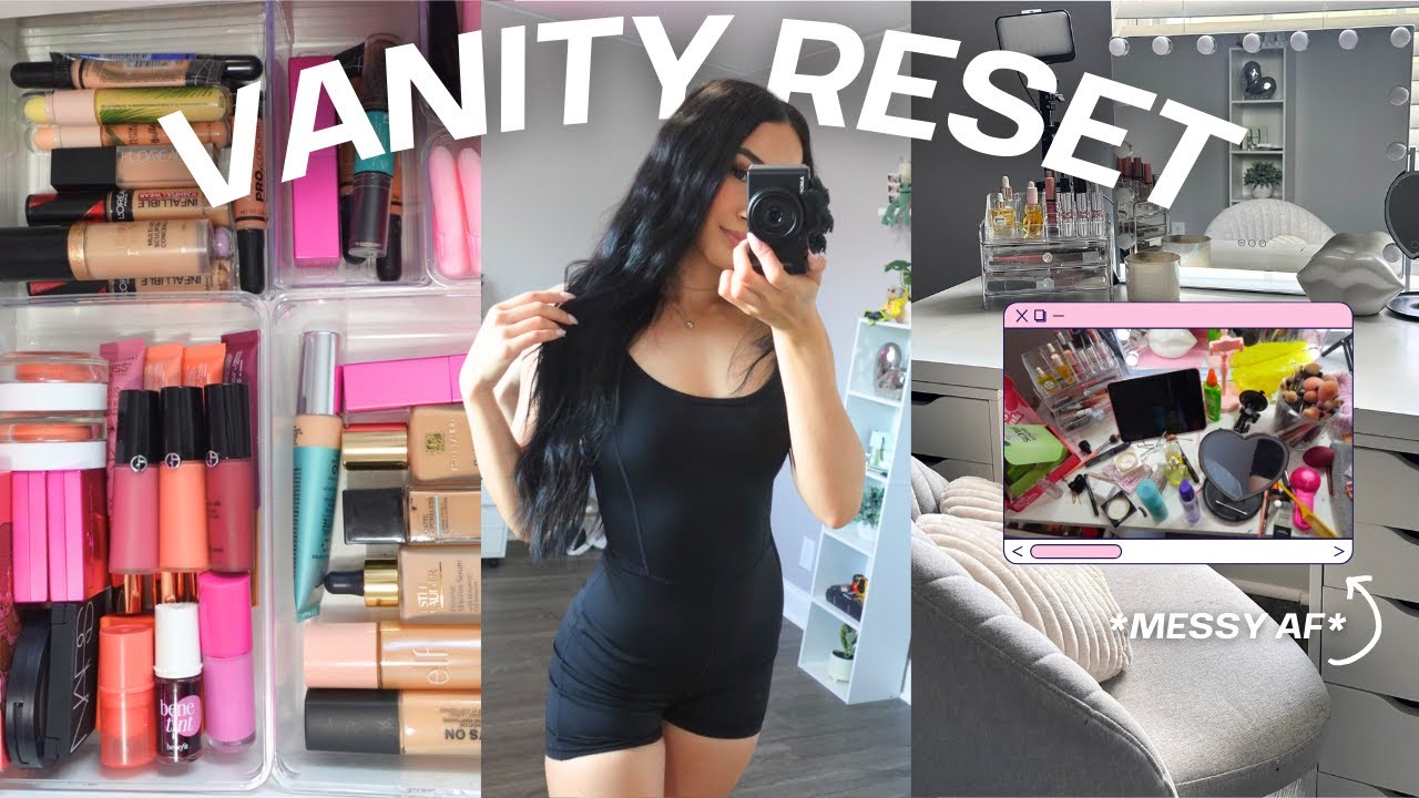 deep cleaning + re-organizing my vanity! *MESSY AF*