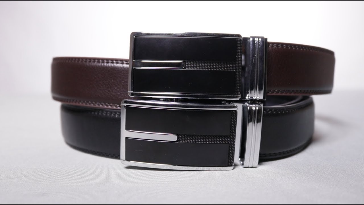 Men&rsquo;s Premium Leather Dress Belt With Sliding Automatic Buckle