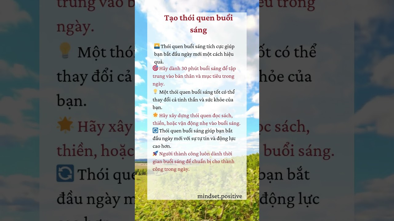 Tạo thói quen buổi sáng 