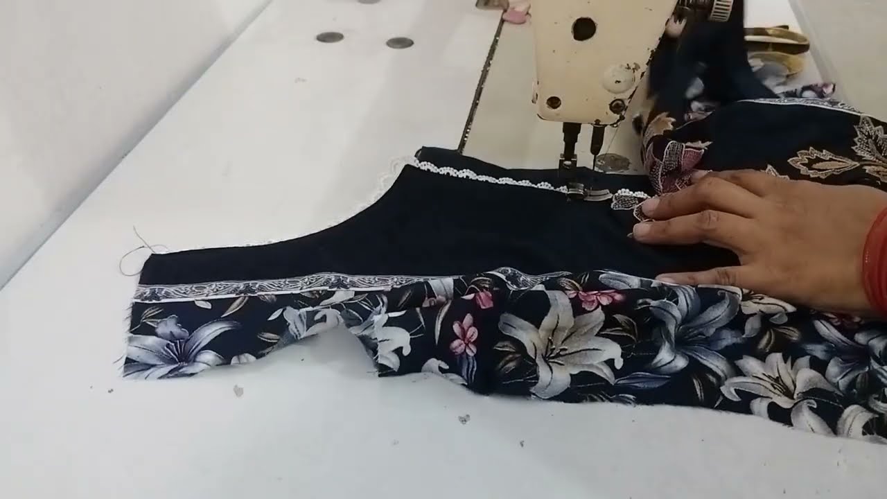 Trending neck design stitching with lace. Zaroor dekhe or banayen 