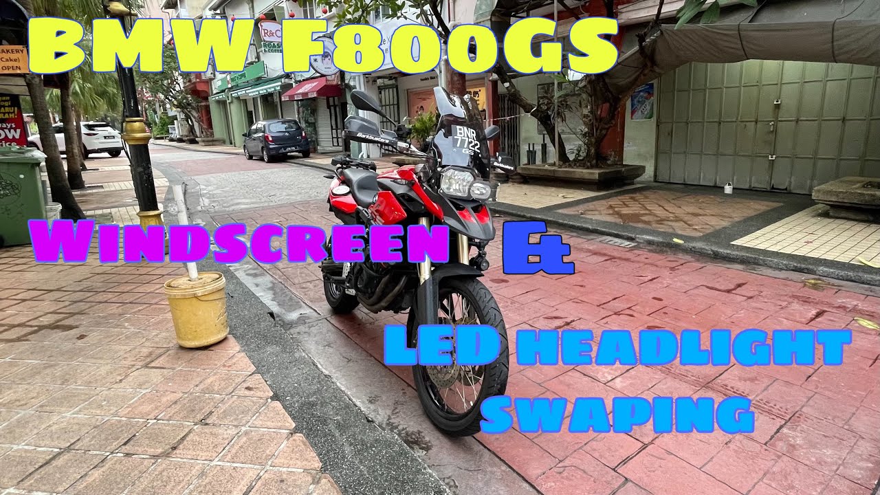 BMW F800GS windscreen visor & LED swaping