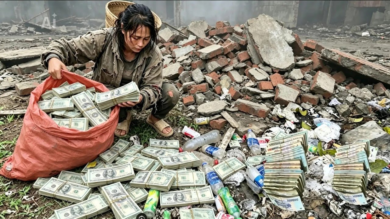 A poor girl finds a fortune worth millions of dollars in a large landfill.