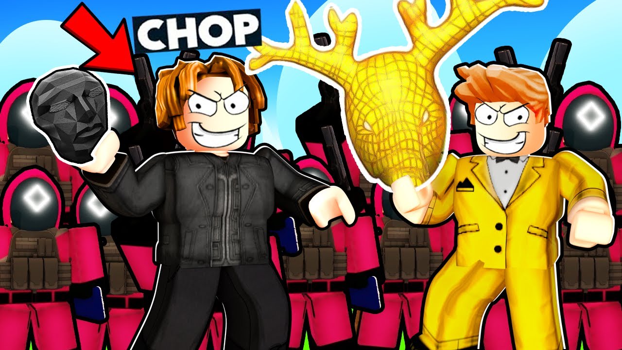 ROBLOX CHOP AND FROSTY FIGHT IN SQUID GAMES AS VIP AND FRONTMAN