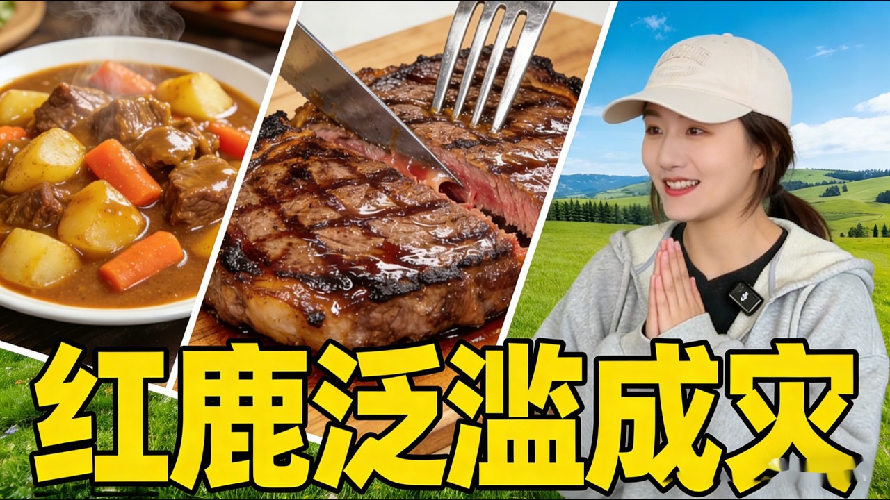 听说新西兰红鹿泛滥成灾，我带带女友火速前往新西兰一尝究竟！#大豪夫妇 #新西兰 #泛滥成灾