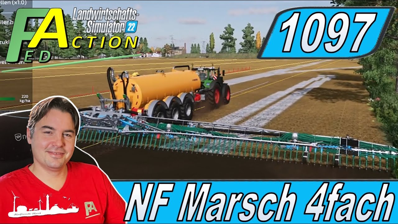 LS22 #1097 Gülle auf dem Feld ausbringen um Dünger zu sparen #NFMarsch4fach
