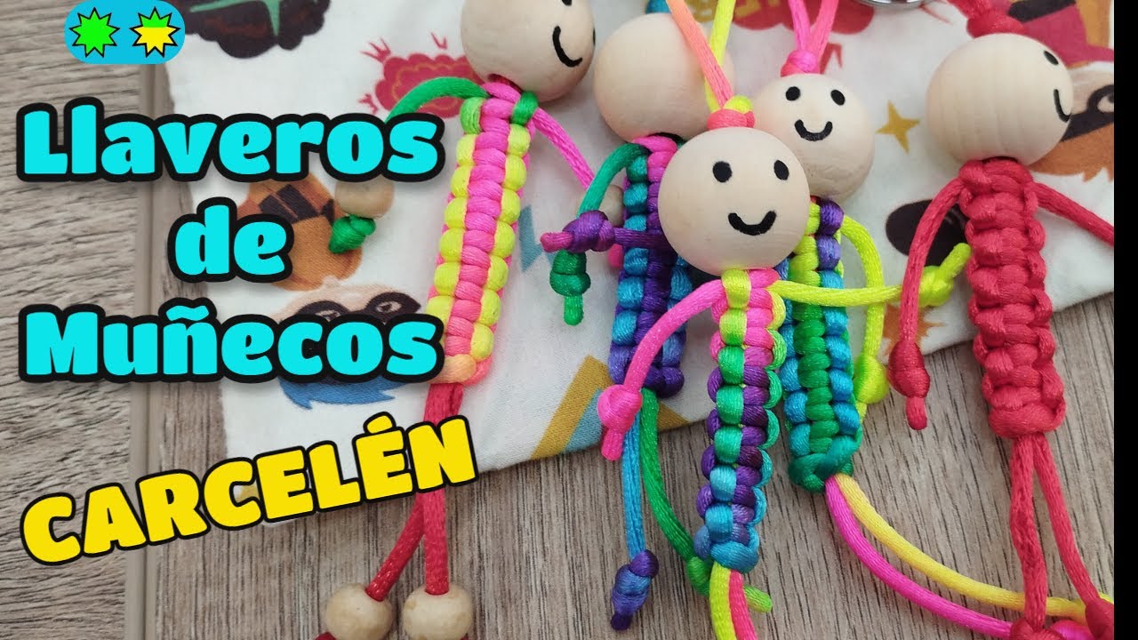 Como hacer Llavero muñeco con hilo de cola de rata o ratón