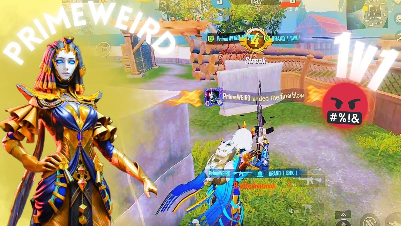 PrimeWEIRD🔥 vs BRAND SHK ❤️‍🔥| 1V1 M416 9ROUNDS  🤬 PUBGMOBILE